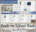 Back to School Comprehension Catch Up Close Reading Book | 5th Grade & 6th Grade