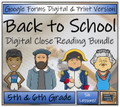 Back to School Comprehension Activity Bundle Digital & Print | 5th & 6th Grade