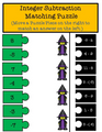 Halloween Integer Addition and Subtraction Matching Puzzle Pieces