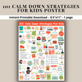 101 Calm Down Strategies For Kids - Emotional Regulation Coping Skills Social Emotional Learning - Managing Emotions For Children