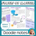 States of Matter Changes Doodle Notes with Differentiation Options