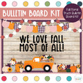 Fall Floral Truck - Pumpkin - August and September Bulletin Board Kit