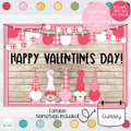 Pink Gnomes - Valentines - February Bulletin Board Kit