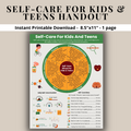 Self-Care For Kids & Teens - Self Care Wheel Mental Health-School Counseling SEL