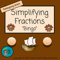 Thanksgiving Simplifying Fractions Bingo - Digital