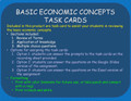 Basic Economic Concepts Task Cards Elementary, Google Slides Printable Worksheet