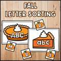 Pumpkin Pie Letter Sorting | Uppercase and Lowercase Letter Sorting Activity