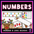 Christmas Numbers 1 to 10 Activities | Holiday Lights and Reindeer Theme