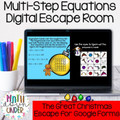 Christmas Math Digital Escape Room - Solving Multi-Step Equations