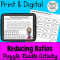 Reducing Ratios (Equivalent Ratios) Puzzle Activity - PDF & Distance Learning
