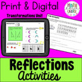 Reflections Investigation + Practice - PDF & Digital for Transformations Unit