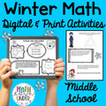 Winter Math Activities for Middle School- PDF & Digital