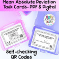 Mean Absolute Deviation Task Cards - PDF & Distance Learning