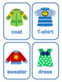 Clothing Vocabulary Flash Cards for ESL