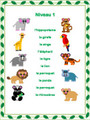 French Zoo Animal Read and Match Worksheets