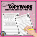 February Handwriting Practice - Cursive