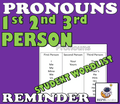 Pronoun Posters: First, Second and Third Person - color and black & white