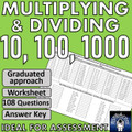 MATH Place Value BUNDLE - Multiply and Divide by 10, 100 and 1000 PPT and worksheets