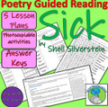 GUIDED READING POETRY BUNDLE: Shell Silverstein, 8 Poems, Lesson Plans, Resources and Answer Key