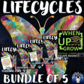 SCIENCE: Life Cycles Bundle - 5 Activities, Escape Room, Matching Game, Sequencing, Challenges, 