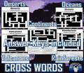 Geography Crosswords: Volcanoes, Oceans, Rainforests, Continents, Deserts (Answer Key included)