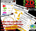 MATH ESCAPE ROOM: 2D SHAPE - 10 Challenges, Resources, Student Workbook, Answer Key