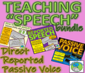 Teaching Speech in Writing BUNDLE: Direct, Reported and Passive - modelled, examples and practice