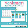 Practice reading words with final double consonants with these Montessori Blue Picture Word Card Boom Cards™ for distance learning and home schools.