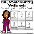 EASY Women's History Learning Pages Kindergarten First Grade Handwriting