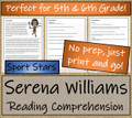 Serena Williams Close Reading Activity | 5th Grade & 6th Grade