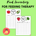 Food Inventory Tracking for Feeding Therapy | Occupational and Speech | Eating