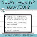 Solve Two-Step Equations Digital Maze