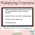 Multiply Fractions Self Checking Pixel Art 