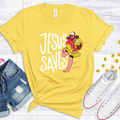 "Jesus Saves" (baseball) Crew Neck T-Shirt