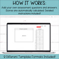 15 Question Self-Grading Assessment Templates for Google Sheets