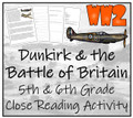 Dunkirk and the Battle of Britain Close Reading Activity | 5th Grade & 6th Grade