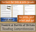 Dunkirk and the Battle of Britain Close Reading Activity | 5th Grade & 6th Grade