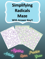 Simplifying radicals maze activity