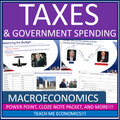 Taxes and Government Spending Power Point & Cloze Notes Packet Fiscal Economics