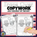 July Copywork Printables - Trace Over
