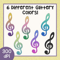 Glitter Music Note Clipart