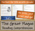 Great Plague Close Reading Activity | 5th Grade & 6th Grade