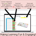 12 Question Self-Grading Self-Checking Laptop Sticker Progression Template for Google Sheets