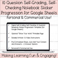 10 Question Self-Grading Self-Checking Notebook Sticker Progression Template for Google Sheets