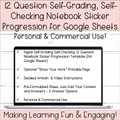 12 Question Self-Grading Self-Checking Notebook Sticker Progression Template for Google Sheets
