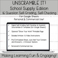 Template for Google Sheets - 16 Question Digital Activity - Self-Grading Unscramble It School Supplies