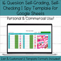 Template for Google Sheets - 16 Question Digital Activity - Self-Grading I Spy Sweets/Desserts