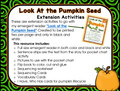 "Look At the Pumpkin Seed" Full Size Emergent Reader and Extension Activities