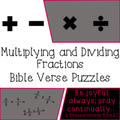 Multiplying and Dividing Fractions Bible Verse Puzzles