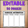 EDITABLE Dismissal Kit | Chart Posters Backpack Tags